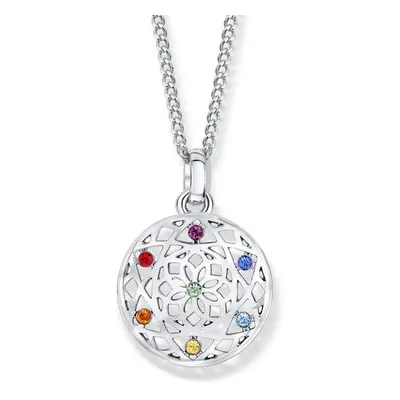 CRYSTalp Stylový náhrdelník s krystaly Chakra Flower 31091.MLT.R