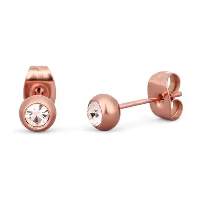 Vuch Půvabné bronzové náušnice s krystalem Gem Rose Gold