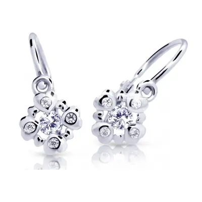 Cutie Jewellery Třpytivé dětské náušnice z bílého zlata C2253-10-X-2 bílá