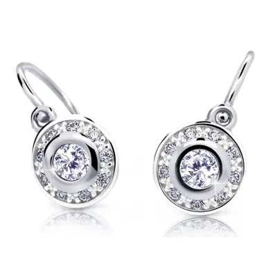 Cutie Jewellery Třpytivé dětské náušnice z bílého zlata C2400-10-X-2 bílá