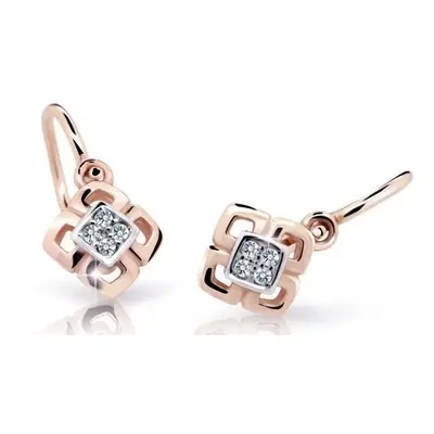 Cutie Jewellery Dětské bicolor náušnice z růžového zlata C2240-10-X-4 bílá