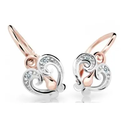 Cutie Jewellery Slušivé dětské náušnice z růžového zlata C2211-10-X-4 fuchsiová