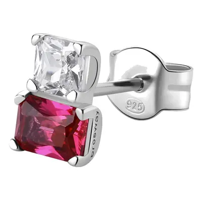 Brosway Elegantní stříbrná single náušnice Fancy Passion Ruby FPR07