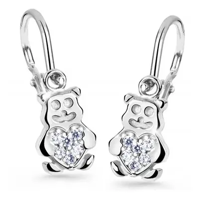 Cutie Jewellery Dětské náušnice z bílého zlata Medvídci C2751-10-X-2 světle modrá