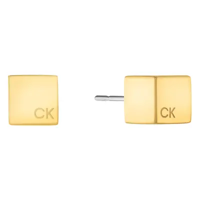 Calvin Klein Minimalistické pozlacené náušnice Geometric 35000246