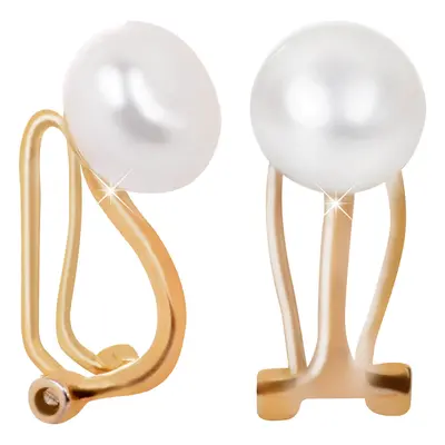 JwL Luxury Pearls Pozlacené náušnice klipsy s pravou perlou JL0399