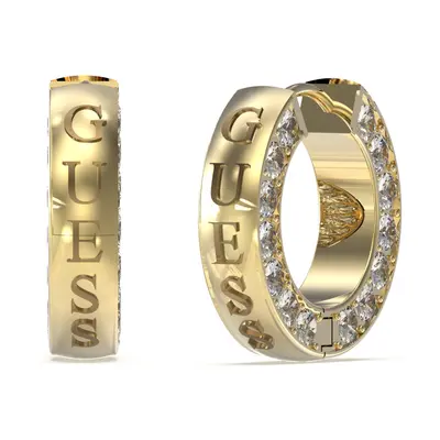 Guess Módní pozlacené kruhy s krystaly Circle Lights JUBE03160JWYGT/U