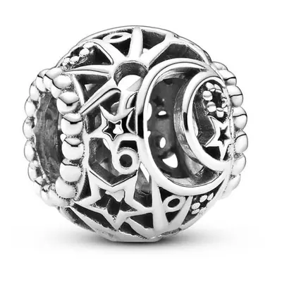 Pandora Stříbrný korálek Slunce, hvězdy a měsíc Openwork 799183C00