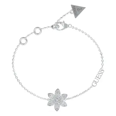 Guess Krásný ocelový náramek s květinou White Lotus JUBB04144JWRH 18,5 cm