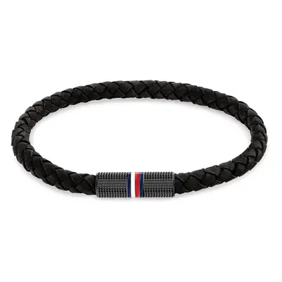 Tommy Hilfiger Černý kožený náramek pro muže Infinity 2790459