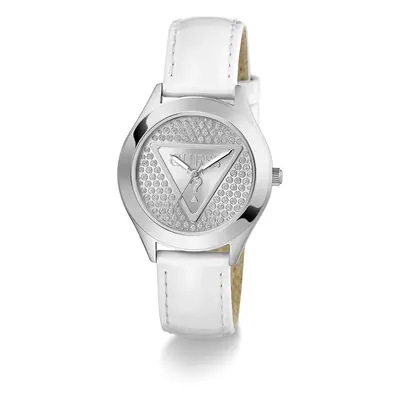 Guess Ladies White Silver Tone Analog Watch GW0745L3