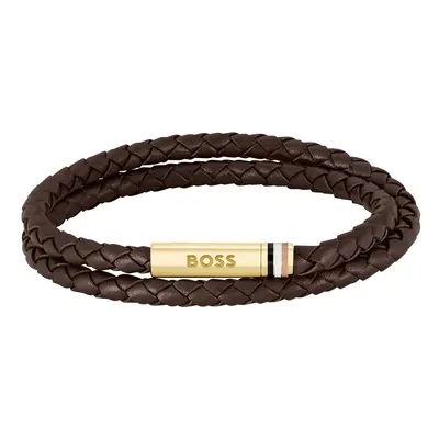 Hugo Boss Dvojitý kožený náramek Ares 1580670 19 cm