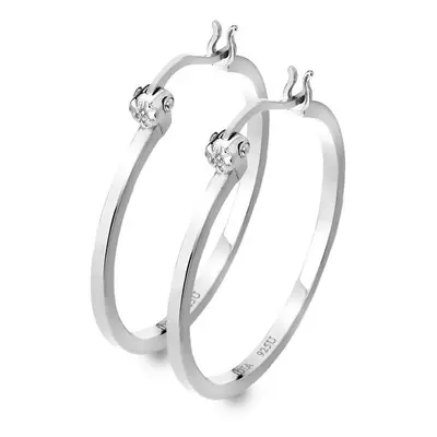 Hot Diamonds Stříbrné kruhové náušnice s diamanty Hoops DE625