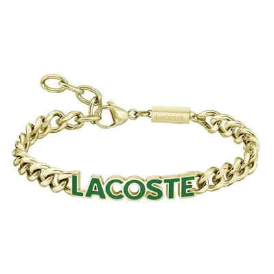 Lacoste Pozlacený pánský náramek z oceli Script 2040477