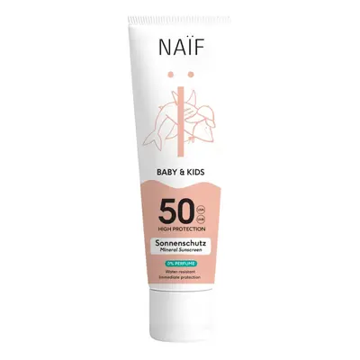 NAÏF Ochranný krém na opalování pro děti a miminka bez parfemace SPF 50 Baby & Kids (Mineral Sun