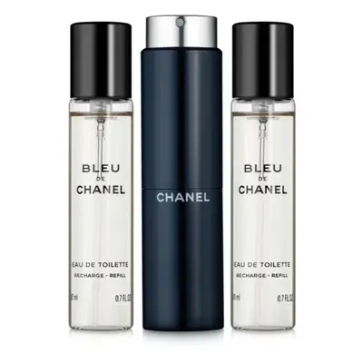 Chanel Bleu De Chanel - EDT (3 x 20 ml) + plnitelný flakon 60 ml