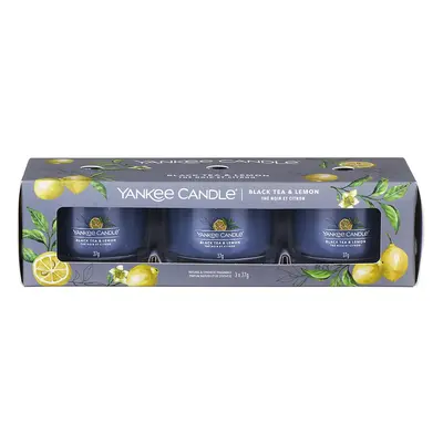 Yankee Candle Sada votivních svíček ve skle Black Tea & Lemon 3 x 37 g