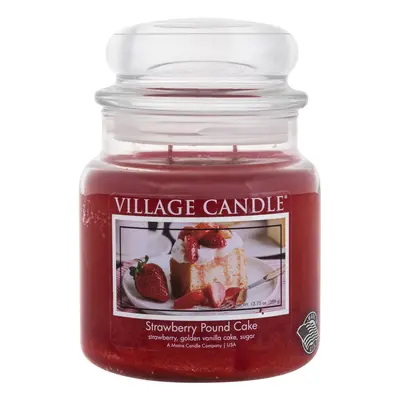 Village Candle Vonná svíčka ve skle Strawberry Pound Cake 389 g