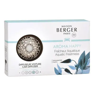 Maison Berger Paris Dárková sada difuzér do auta Aroma Happy chrome + náplň Svěžest vody