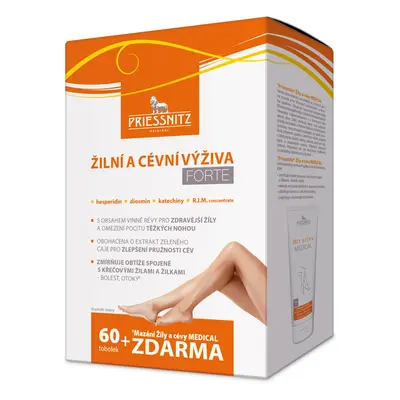 Simply You Priessnitz Žilní a cévní výživa Forte 60 tob. + PRIESSNITZ® Žíly a cévy Medical 125 m