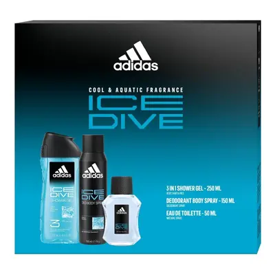 Adidas Ice Dive - toaletní voda s rozprašovačem 50 ml + sprchový gel 250 ml + deodorant ve sprej