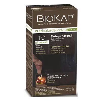 Biokap BIOKAP DELICATO RAPID barva na vlasy - 1.0 Přírodní černá 135 ml