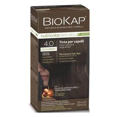 Biokap BIOKAP DELICATO RAPID barva na vlasy - 4.00 Přírodní hnědá tmavá 135 ml