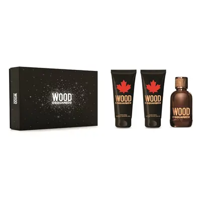 Dsquared² Wood For Him - EDT 100 ml + sprchový gel 100 ml + balzám po holení 100 ml