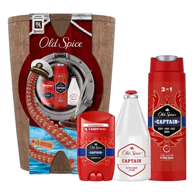 Old Spice Dárková sada tělové péče v dřevěném soudku Captain