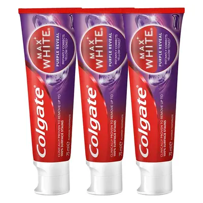 Colgate Zubní pasta Max White Purple Trio 3 x 75 ml