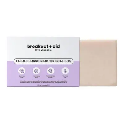 Breakout+aid Čisticí mýdlo na problematickou pleť s kyselinou salicylovou (Facial Cleansing Bar 