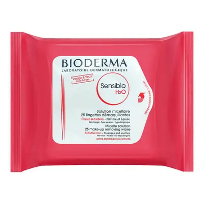 Bioderma Micelární ubrousky na citlivou pleť Sensibio H2O (Make-Up Removing Wipes) 25 ks