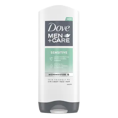 Dove Pánský sprchový gel na tělo, obličej a vlasy Men+Care Sensitive (3 in 1 Shower Gel) 400 ml