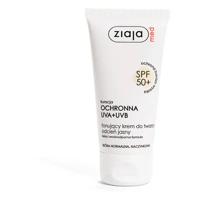 Ziaja Tónovací krém pro normální pleť nebo rozšířené žilky SPF 50+ odstín světlý (Tinted Cream) 