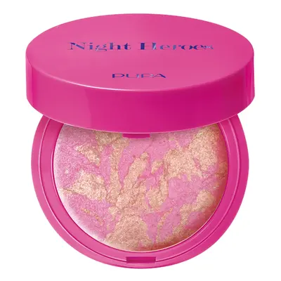 PUPA Milano Rozjasňující tvářenka Night Heroes (Highlighter Blush) 2 g 001 Irriverent Attitude