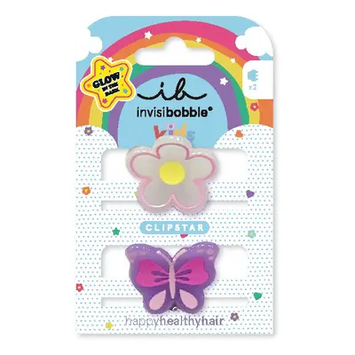 Invisibobble Skřipeček do vlasů Clipstar Glow Happy Flower 2 ks