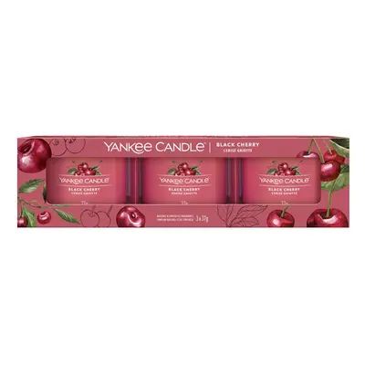 Yankee Candle Sada votivních svíček ve skle Black Cherry 3 x 37 g