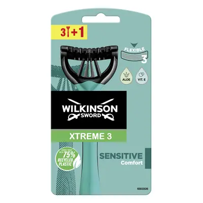 Wilkinson Sword Jednorázový holicí strojek pro muže Wilkinson Xtreme3 Sensitive Comfort 3+1 ks