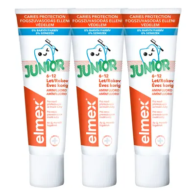 Elmex Dětská zubní pasta Junior Trio 3 x 75 ml