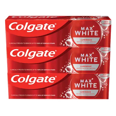 Colgate Bělicí zubní pasta Max White Luminous 3 x 75 ml