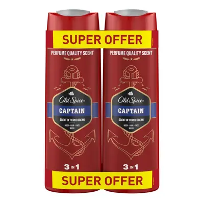 Old Spice Sprchový gel 3 v 1 Captain Duo 2 x 400 ml