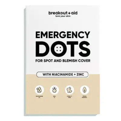 Breakout+aid Náplasti na akné s niacinamidem a zinkem Emergency Dots 72 ks