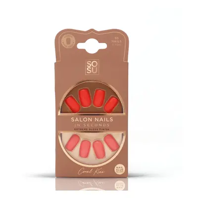 SOSU Cosmetics Umělé nehty Coral Kiss (Salon Nails) 30 ks