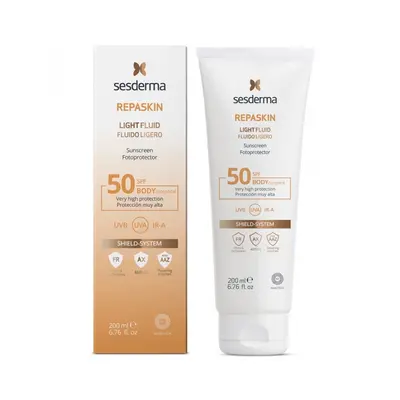 Sesderma Lehké tělové mléko na opalování SPF 50 Repaskin (Light Fluid Sunscreen) 200 ml