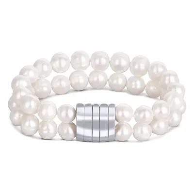 JwL Luxury Pearls Dvojitý/dvouřadý náramek z pravých bílých perel JL0598