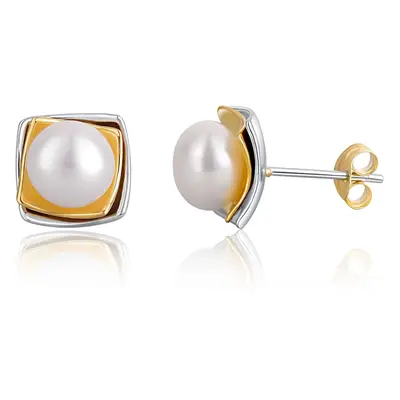 JwL Luxury Pearls Bicolor stříbrné náušnice s pravou perlou JL0622