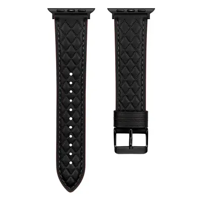 4wrist Kožený vzorovaný řemínek pro Apple Watch 42/44/45/49 mm - Black