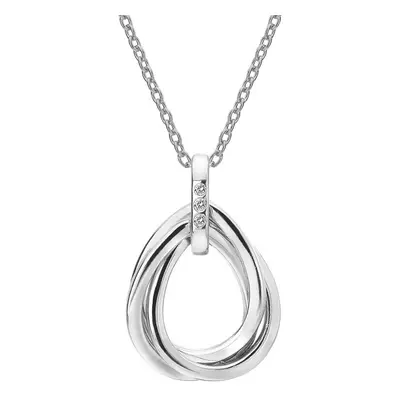 Hot Diamonds Stříbrný náhrdelník s diamanty Trio Teardrop DP779 (řetízek, přívěsek)