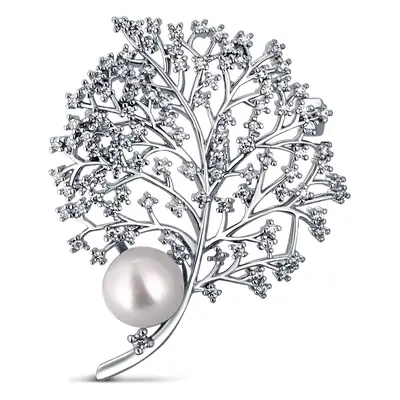 JwL Luxury Pearls Elegantní perlová brož se zirkony JL0791