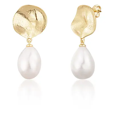 JwL Luxury Pearls Nádherné pozlacené náušnice s pravými barokními perlami JL0724